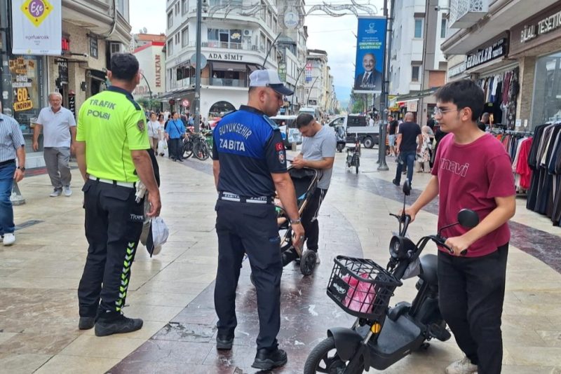 Ordu'da Yayalaştırılmış Alanlarda Motosiklet ve Bisiklet Denetimi