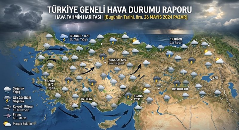 Meteoroloji'den 15 Ekim Hava Durumu: Kuvvetli Yağış, Fırtına ve Toz Taşınımı Geliyor