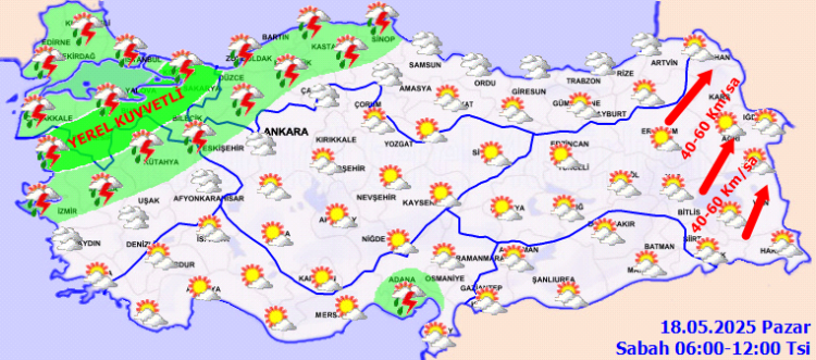 Türkiye’de kuvvetli yağış ve rüzgar alarmı!