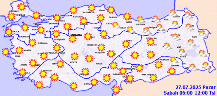 Yurdun genelinde güneşli ve sıcak hava etkili olacak