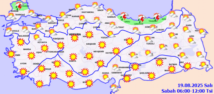 Sıcaklıklar iç kesimlerde artıyor, yağışlar kuzeyde etkili