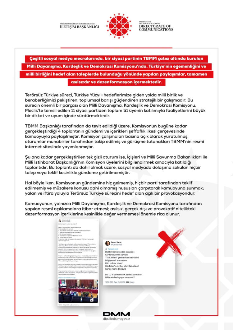 İletişim’den ‘Milli Dayanışma’ açıklaması