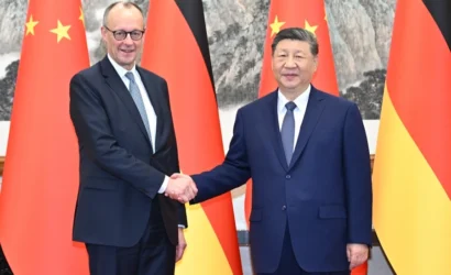 Almanya Şansölyesi Friedrich Merz'in Çin ziyareti sırasında çekilmiş bir fotoğrafı