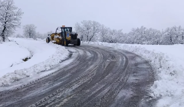 Diyarbakır Kulp'ta karla mücadele ekipleri kapalı köy yollarını ulaşıma açıyor