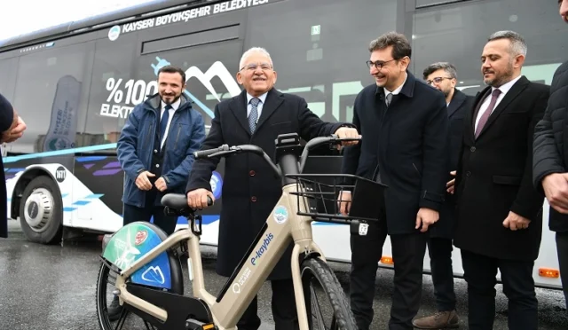 Kayseri Büyükşehir Belediyesi'nin yeni elektrikli otobüsleri ve bisikletleri