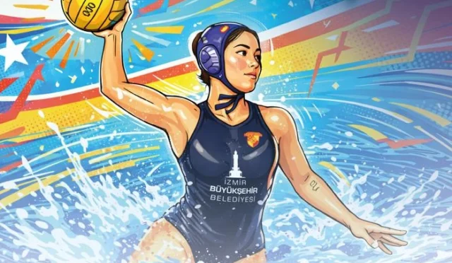 Göztepe kadın sutopu takımı oyuncuları maç öncesi hazırlık yapıyor