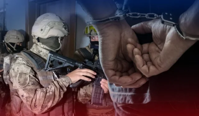 8 ilde suç örgütlerine yönelik operasyonda çekilmiş bir kare