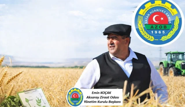 Aksaray Ziraat Odası Başkanı Emin Koçak, çiftçilere sahte gübrelere karşı uyarıda bulunuyor.