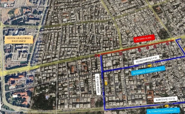 Antalya 100. Yıl Bulvarı asfalt yenileme çalışması