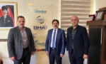AYBÜ Esenboğa Kampüs Koordinatörü Osman Şahbudak, TİMBİR Genel Başkanı Dr. Süleyman Basa ve BHA Genel Müdürü Muhammet Kaçar ile görüşüyor.