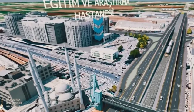 Şanlıurfa'da yapılması planlanan yeni köprülü kavşak projesini gösteren görsel