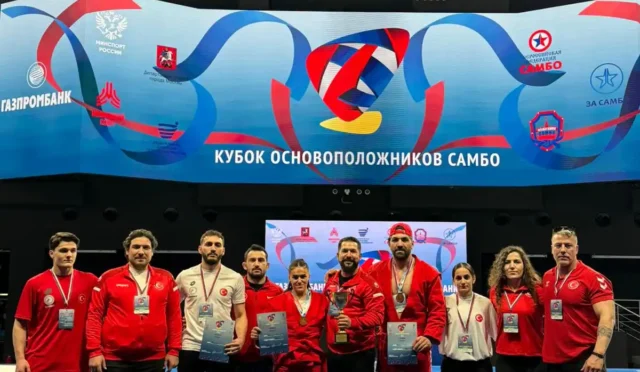 Milli sporcuların Sambo Avrupa Kurucular Kupası'nda kazandığı başarılar ve kürsü görüntüleri.