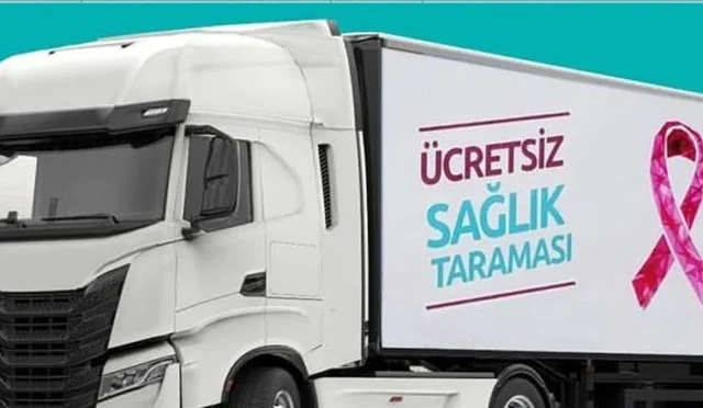 Kars'ta ücretsiz kanser taraması yapan mobil araç