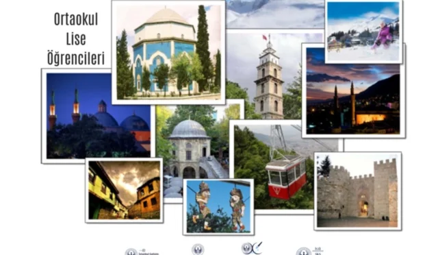 Bursa'nın 700 yıllık tarihi dokusunu yansıtan gençlerin çektiği fotoğraf ve videoları gösteren görsel