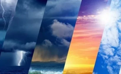 Türkiye haritasında yağış alan bölgeleri gösteren uyarı