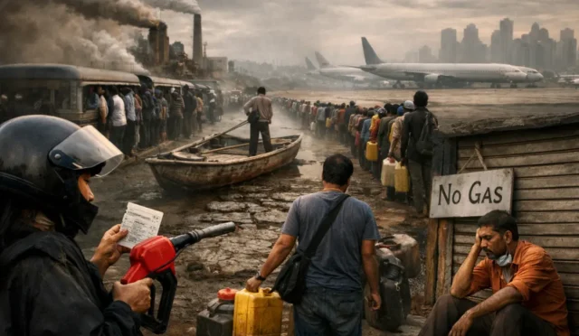 Hürmüz Boğazı'ndaki gelişmelerin Asya ülkelerindeki yakıt kıtlığı, kapanan iş yerleri ve uzaktan çalışma zorunluluğu üzerindeki etkileri.