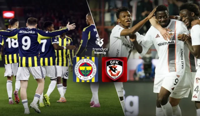 Fenerbahçe ve Gaziantep FK futbol takımlarının Süper Lig maçından bir kare