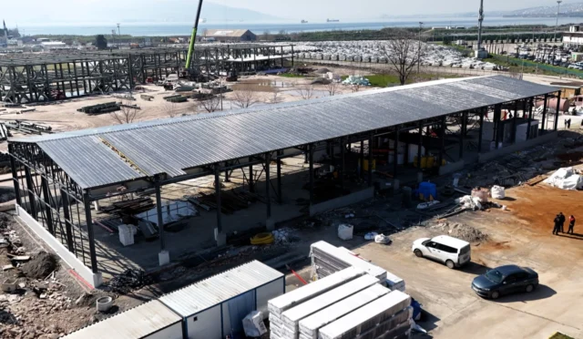 Kocaeli itfaiye depo binası inşaatında son durum