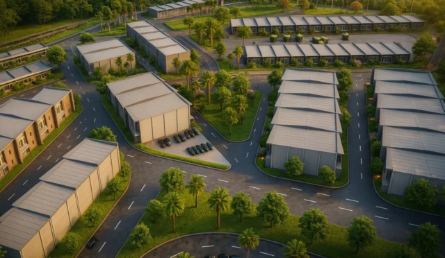 Nizip Fıstık ve Zeytin Hali projesinin inşaatından bir görüntü