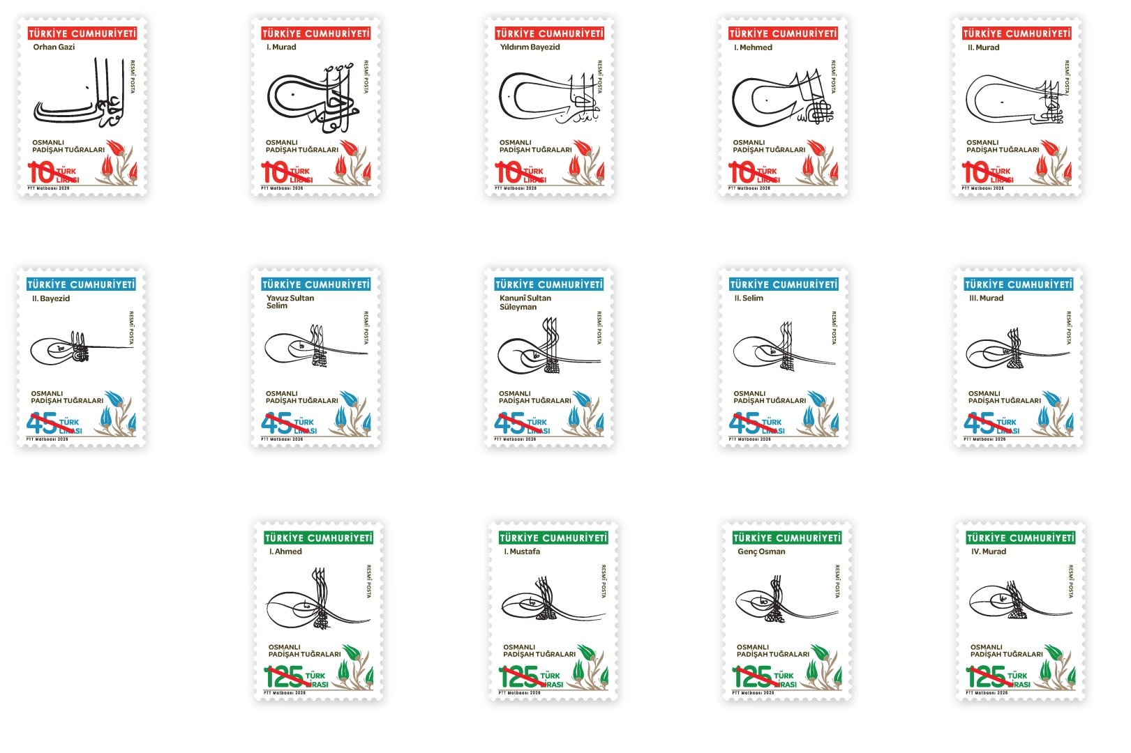 PTT’den Tarihi Miras: Osmanlı Padişah Tuğraları Pulu Koleksiyonu Piyasada