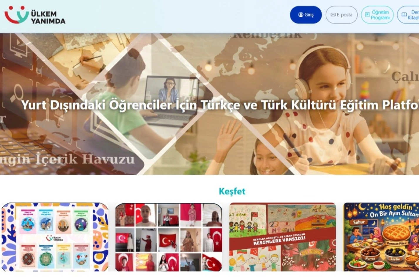 Ülkem Yanımda Platformu: 5-16 Yaş Arası Çocuklar İçin Türkçe ve Türk Kültürü Çevrim İçi Öğrenme Merkezi