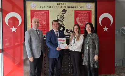 Keşan YEDAM ve Milli Eğitim Müdürlüğü yetkilileri, bağımlılıkla mücadele iş birliği toplantısı.