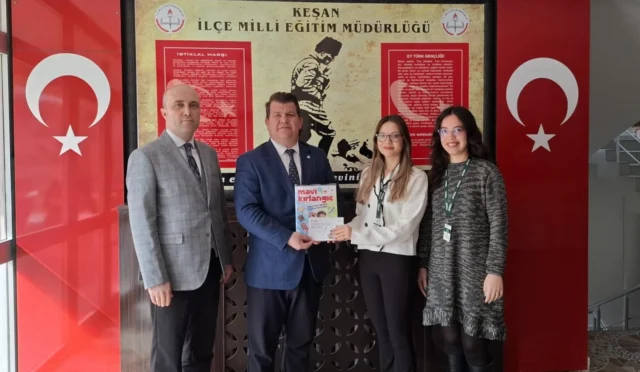 Keşan YEDAM ve Milli Eğitim Müdürlüğü yetkilileri, bağımlılıkla mücadele iş birliği toplantısı.