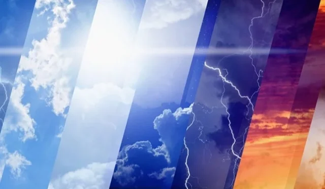 Türkiye haritası üzerinde hava durumu tahminlerini gösteren görsel