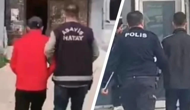 Hatay'da polis ekiplerinin düzenlediği operasyon sonucu gözaltına alınan şahıslar adliyeye sevk ediliyor.