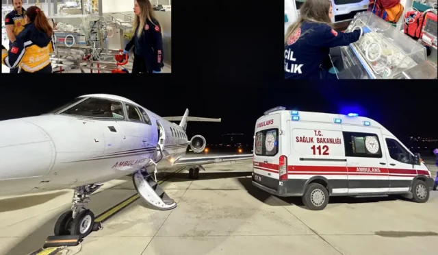 54 günlük bebek, Çanakkale'den Ankara'ya uçak ambulansla sevk ediliyor