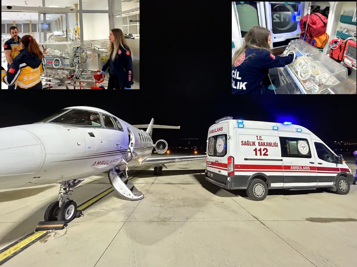 54 Günlük Bebek, Çanakkale’den Ankara’ya Uçak Ambulansla Umut Yolculuğuna Çıktı