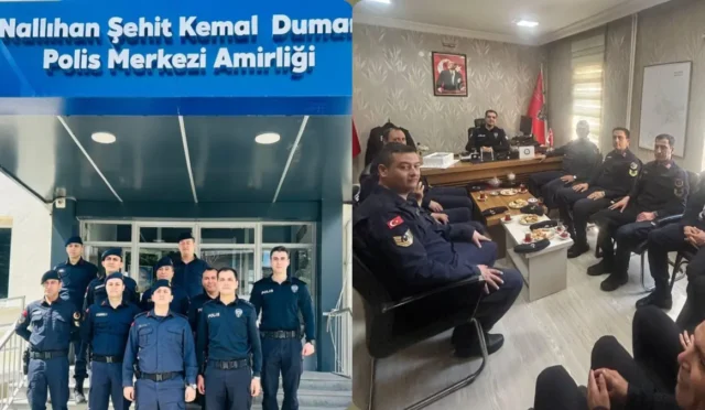 Nallıhan'da Jandarma ve Emniyet güçlerinin Polis Haftası kutlaması için bir araya gelmesi