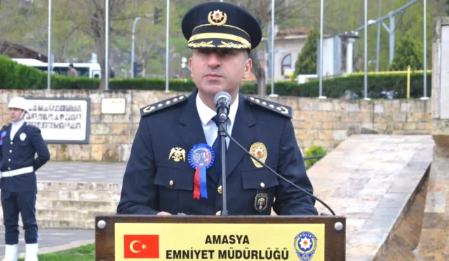 Amasya'da Polis Teşkilatı'nın 181. kuruluş yıl dönümü anma töreninden bir görüntü