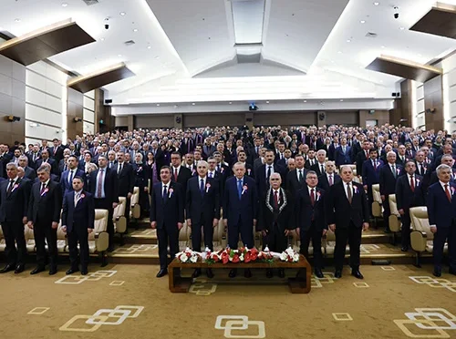 Cumhurbaşkanı Erdoğan, Anayasa Mahkemesi'nin kuruluş yıl dönümü etkinliğinde.