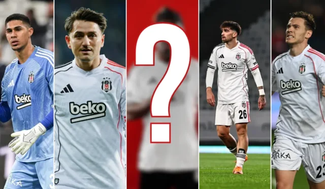 Beşiktaş futbol takımının antrenmanından veya maçından bir görsel, ayrılık kararları alınan oyuncuları temsil eden bir kompozisyon.
