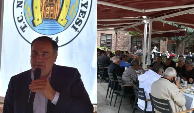 Nallıhan Belediye Başkanı Ertunç Güngör esnafla istişare toplantısında konuşuyor