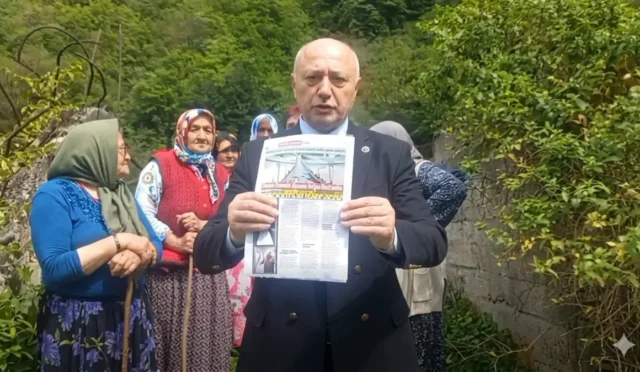 Giresun Tirebolu Dokuzkonak köyünde çürümeye terk edilmiş asma köprü tehlikesi