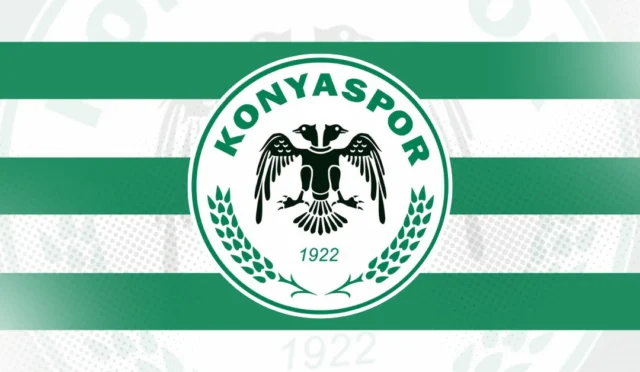 Konyaspor logosu ve Türkiye Kupası kupası görseli, Antalya'da oynanacak finali simgeliyor.