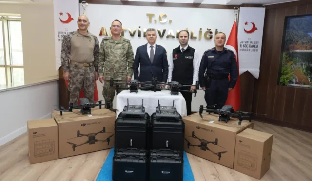Artvin sınır güvenliğinde kullanılan termal kameralı drone
