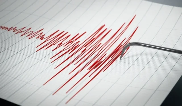Japonya açıklarında meydana gelen 5.9 büyüklüğündeki depremi gösteren görsel