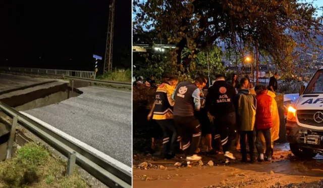 Hatay'da sel felaketi sonrası çöken köprü ve su baskını görüntüleri