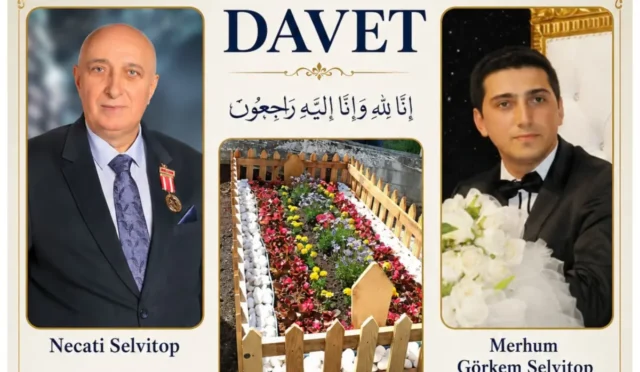Merhum Görkem Selvitop için Trabzon'da düzenlenen mevlid programı davetiyesi