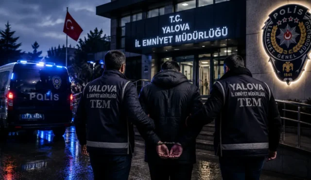 Yalova'da DEAŞ terör örgütüne yönelik gerçekleştirilen operasyonda tutuklanan şüpheliler
