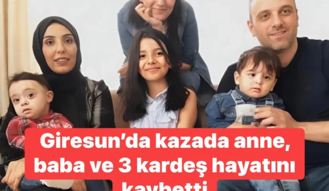 Giresun'da trafik kazası sonrası olay yeri