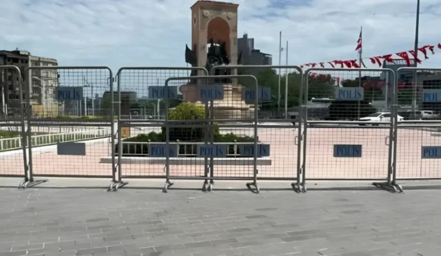 İstanbul Beyoğlu ve Şişli'de trafiğe kapanan yollar ve durdurulan toplu taşıma seferlerini gösteren görsel.