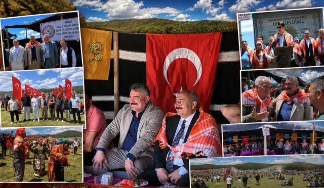 Banaz Üzeyir Yaylası'nda düzenlenen 18. Geleneksel Yörük Şenliği'nden genel görünüm