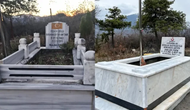 Artvin'de şehit mezarlarının onarımı ve bayrak değişimi