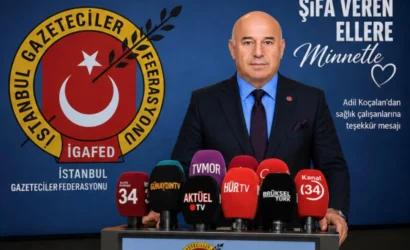 Adil Koçalan, Bakırköy Dr. Sadi Konuk Hastanesi sağlık çalışanlarına teşekkür ediyor.