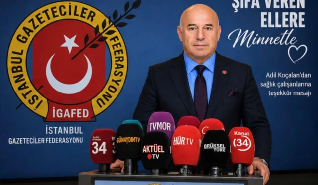 Adil Koçalan, Bakırköy Dr. Sadi Konuk Hastanesi sağlık çalışanlarına teşekkür ediyor.