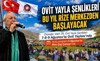 Ekşioğlu Vakfı Ovit Yayla Şenlikleri açılışının Rize Çay Çarşısı'nda yapıldığını gösteren görsel